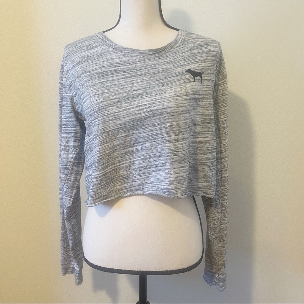 Victoria’s Secret VS PINK Crop Top Grey Shirt